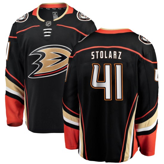 Anthony Stolarz Anaheim Ducks Breakaway Home Fanatics Branded Jersey - Black