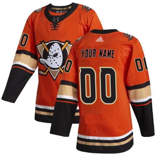 Custom Anaheim Ducks Authentic Custom Alternate Adidas Jersey - Orange