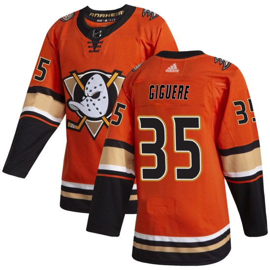 Jean-Sebastien Giguere Anaheim Ducks Authentic Alternate Adidas Jersey - Orange