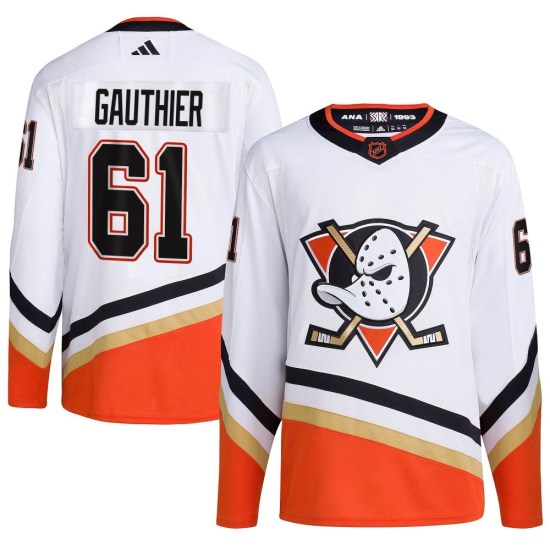 Cutter Gauthier Anaheim Ducks Youth Authentic Reverse Retro 2.0 Adidas Jersey - White