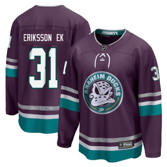 Olle Eriksson Ek Anaheim Ducks Youth Premier 30th Anniversary Breakaway Fanatics Branded Jersey - Purple