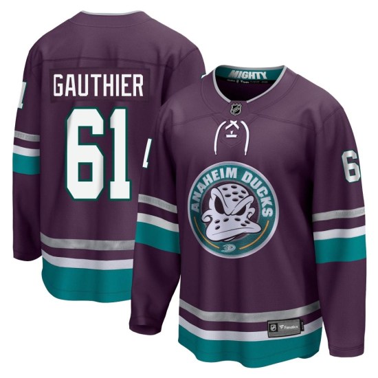 Cutter Gauthier Anaheim Ducks Youth Premier 30th Anniversary Breakaway Fanatics Branded Jersey - Purple