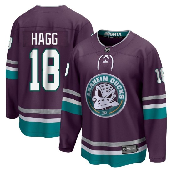 Robert Hagg Anaheim Ducks Youth Premier 30th Anniversary Breakaway Fanatics Branded Jersey - Purple