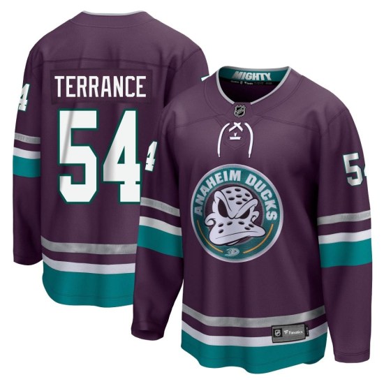 Carey Terrance Anaheim Ducks Youth Premier 30th Anniversary Breakaway Fanatics Branded Jersey - Purple