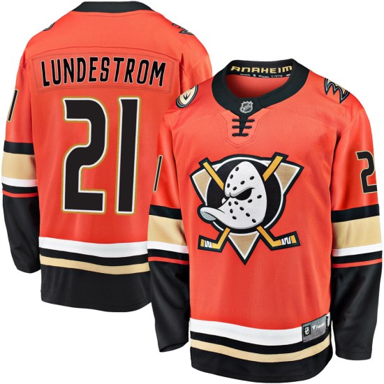 Isac Lundestrom Anaheim Ducks Youth Premier Breakaway 2019/20 Alternate Fanatics Branded Jersey - Orange