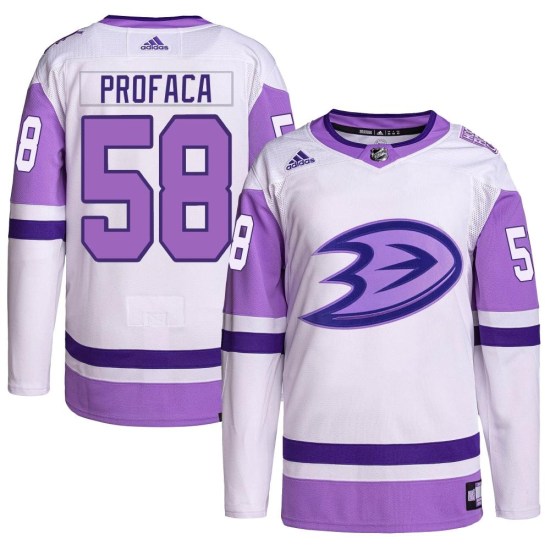 Luka Profaca Anaheim Ducks Youth Authentic Hockey Fights Cancer Primegreen Adidas Jersey - White/Purple