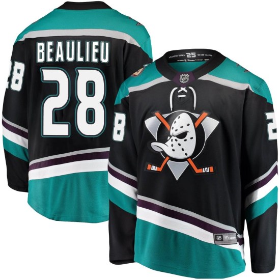 Nathan Beaulieu Anaheim Ducks Youth Breakaway Alternate Fanatics Branded Jersey - Black