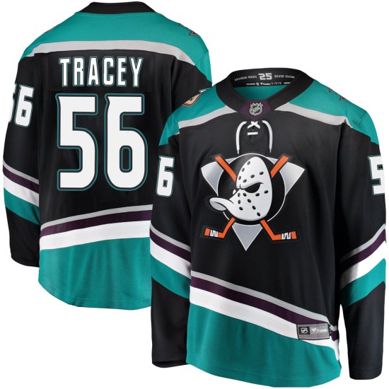 Brayden Tracey Anaheim Ducks Youth Breakaway Alternate Fanatics Branded Jersey - Black
