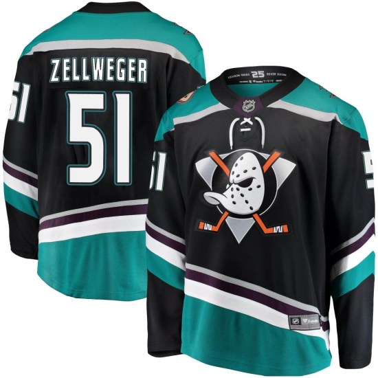 Olen Zellweger Anaheim Ducks Youth Breakaway Alternate Fanatics Branded Jersey - Black