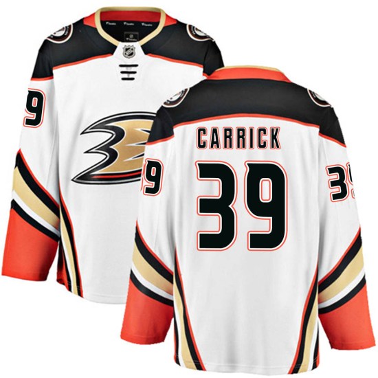 Sam Carrick Anaheim Ducks Youth Breakaway Away Fanatics Branded Jersey - White