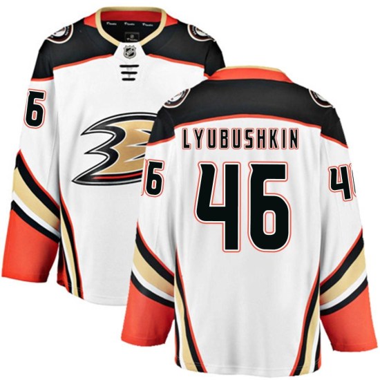 Ilya Lyubushkin Anaheim Ducks Youth Breakaway Away Fanatics Branded Jersey - White