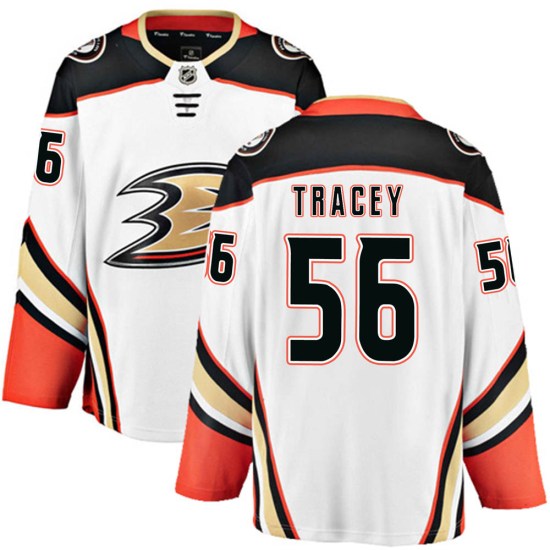 Brayden Tracey Anaheim Ducks Youth Breakaway Away Fanatics Branded Jersey - White