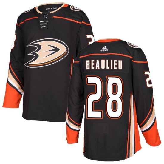 Nathan Beaulieu Anaheim Ducks Authentic Home Adidas Jersey - Black