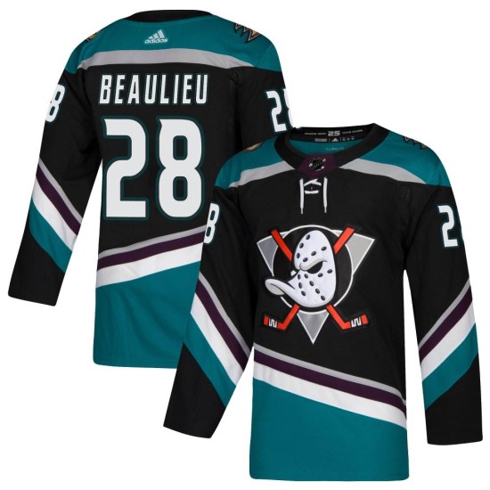 Nathan Beaulieu Anaheim Ducks Authentic Teal Alternate Adidas Jersey - Black